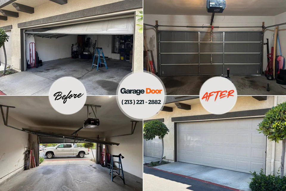 Before and after: garage door repair Christiansburg, VA